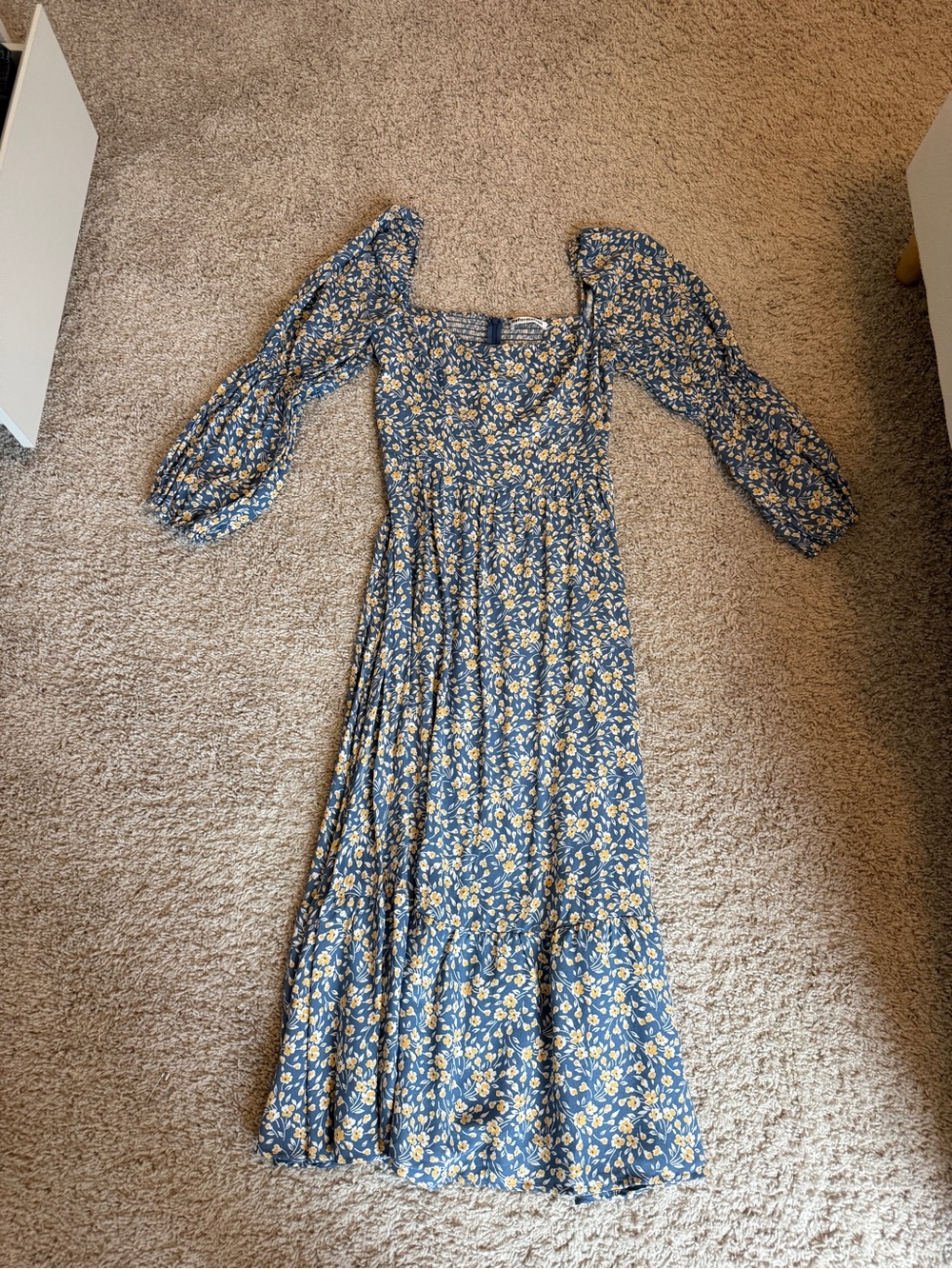 Reformation Blue floral maxi dress